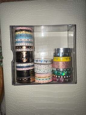 Simply Gilded Washi Tape Lot 37 Rolls Bows, Leopard, Stars, and Foiled Designs